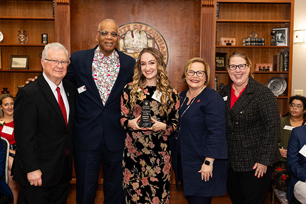 Gabrielle LeBlanc receives the award for overall Outstanding Graduate in the Fall 2024 semester.